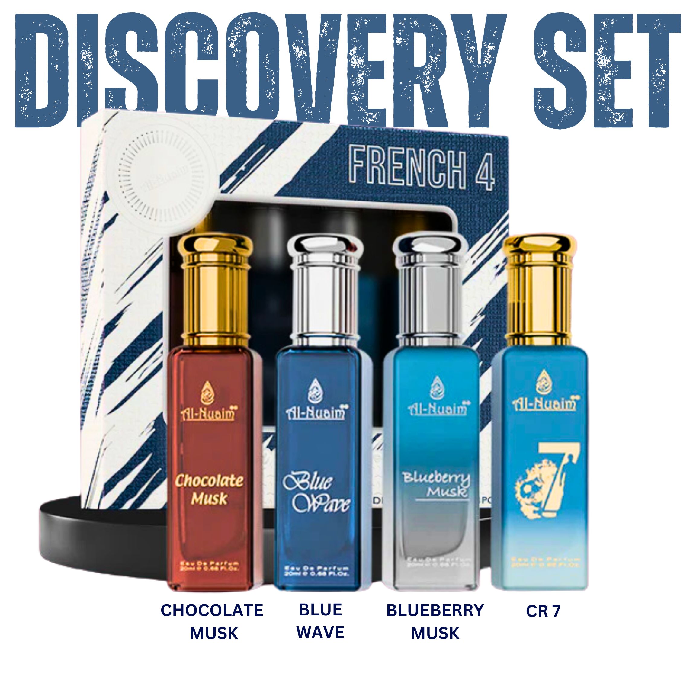 AL NUAIM FRENCH DISCOVERY SET OF 4 X 20ML PERFUMES | FOR HIM